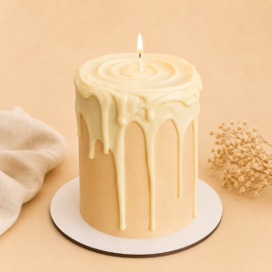 Kerzen-Torte „Vanilla Glow" – Minimalistisch & Elegant